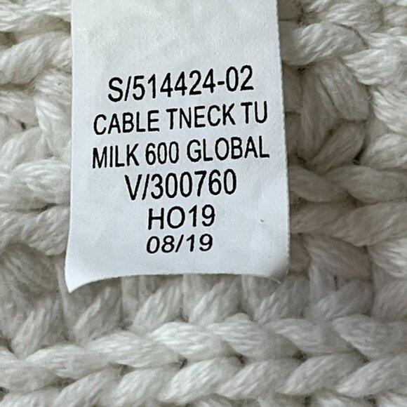 GAP Women's Fisherman Cable-Knit Sweater sz Medium Turtleneck Coastal Old Money - Picture 5 of 9